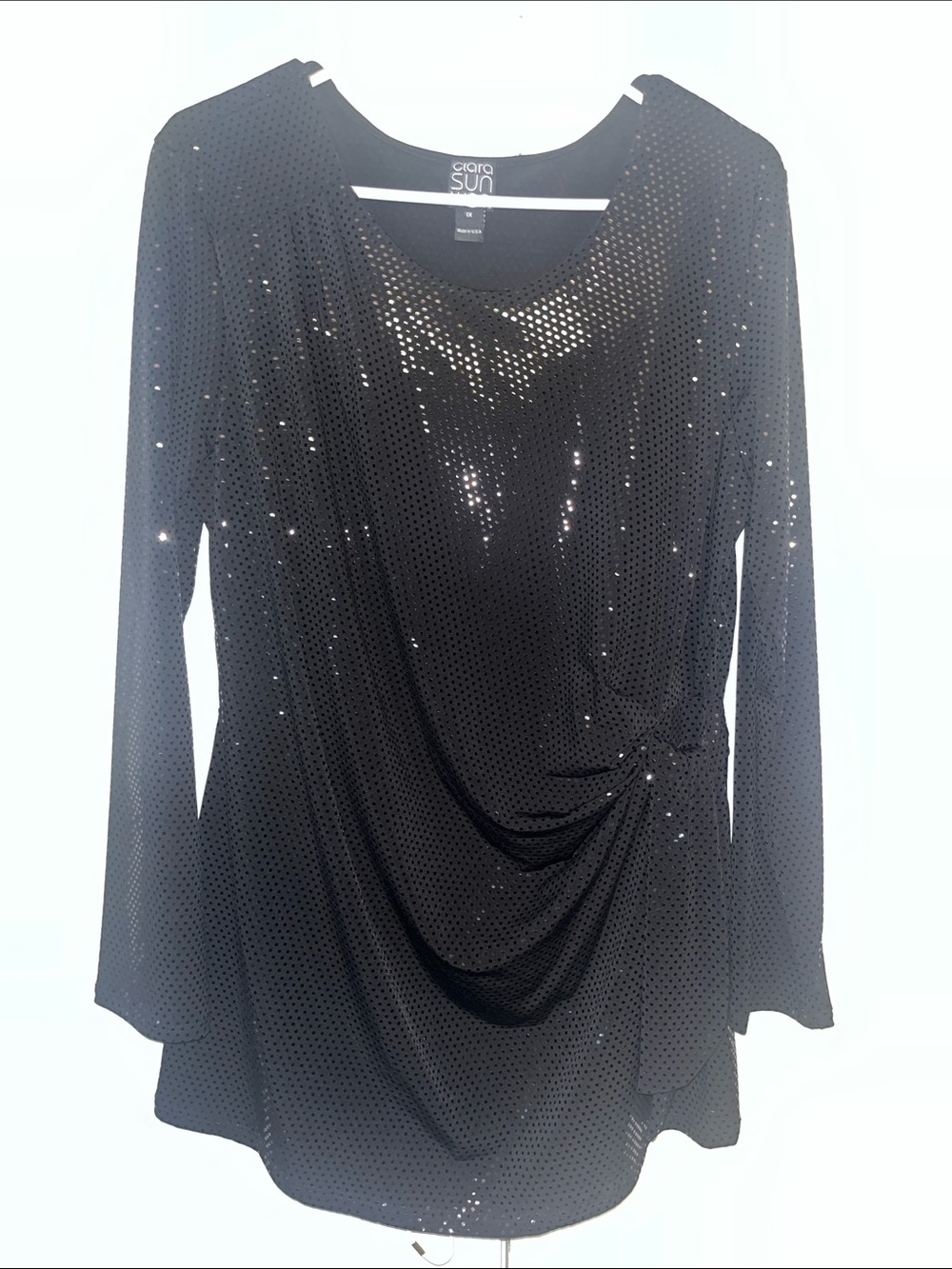 Clara Sun Woo Shimmer Dots Side Tie Tunic